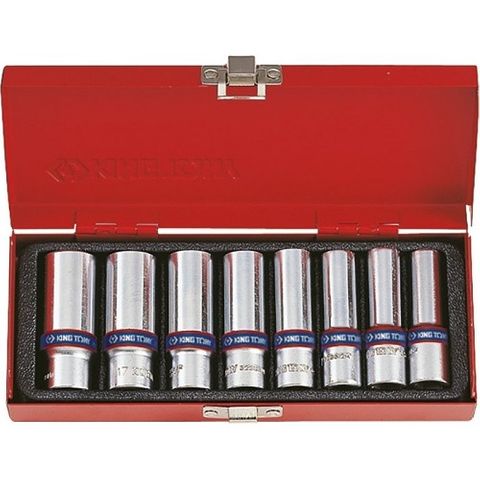 KING TONY 8PC 3/8DR DEEP SOCKET SET 10-19MM