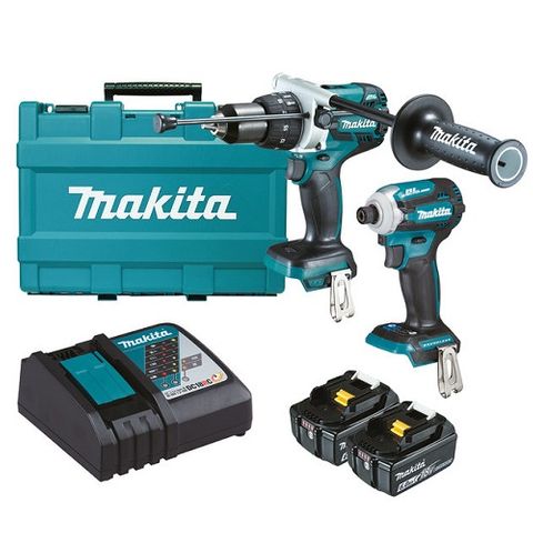 MAKITA 18V BRUSHLESS 2PC HAMMER DRILL DRIVER / IMPACT DRIVER KIT