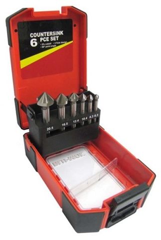 BLU-MOL 6PCE COUNTERSINK SET 90DEG (6, 8, 10, 12, 16, 20.5mm)