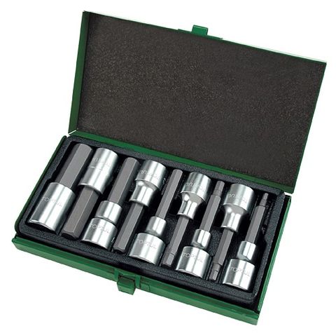 TOPTUL 1/2DR 10PC HEX SOCKET SET