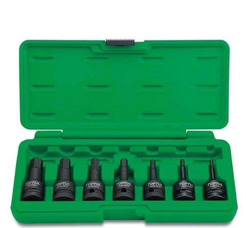 TOPTUL SOCKET SET 1/2dr IMPACT HEX BIT 4-14mm 7pc