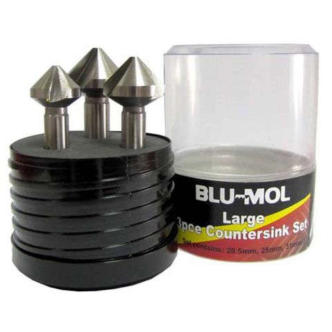 BLU-MOL 3PCE COUNTERSINK SET 90DEG (10, 14, 20.5mm)