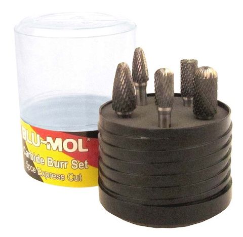 BLU-MOL 5PC BURR SET 6mm SHANK