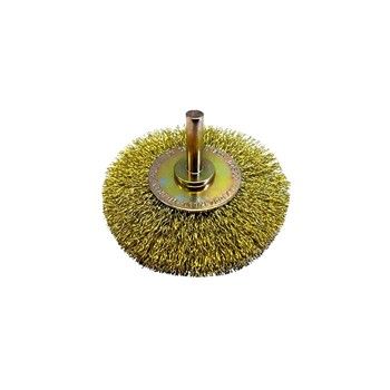 JOSCO BRUSH WHEEL CR HS 80X15 6.35MM SPINDLE 0.25MM BRASS