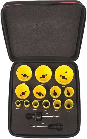 STARRETT 13pce HOLESAW KIT BI-METAL EVA CASE 20-76mm