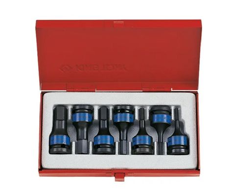 KING TONY 1/2DR IMPACT HEX BIT 7PC SKT SET 4-14MM