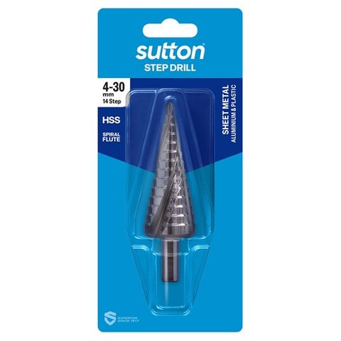 SUTTON STEP DRILL 4 - 30mm HSS 14 STEP