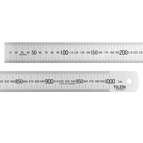 TOLEDO STAINLESS RULE METRIC / IMPERIAL - 1000/mm36"