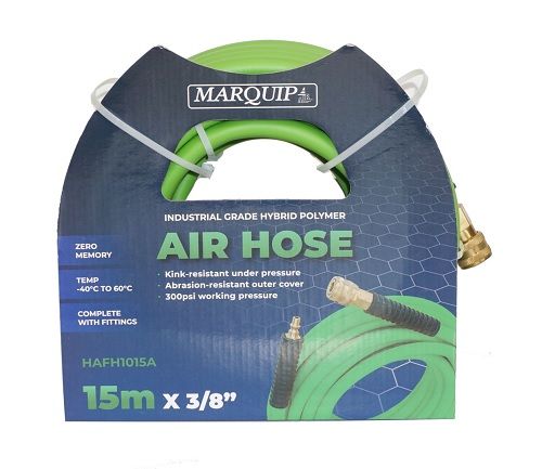 HOSE ASSY AIR GREEN HYBRID 10MM*10M+QD CPLR 300PSI