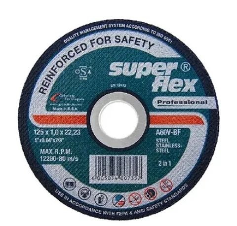 SUPERFLEX - 125x6.8x22.23 PROFESSIONAL D/C STEEL GRINDING DISC