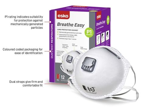 ESKO P1 RESPIRATOR WITH VALVE BLISTER
