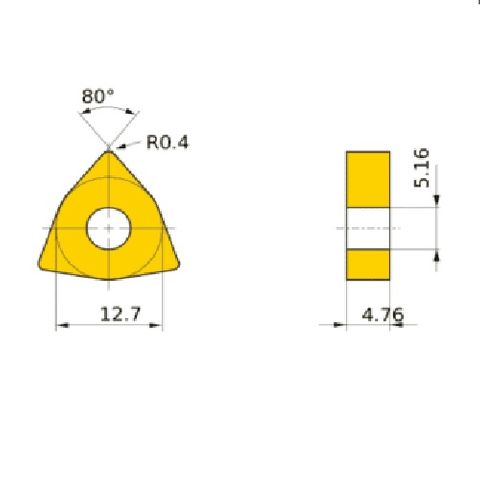 INSERT CARBIDE WNMG080408-DM S/S