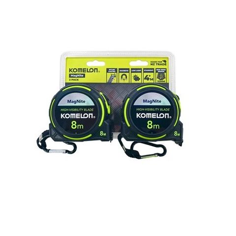 KOMELON 8MX32MM MAGNITE BLACK HI-VIS TAPE 2PACK