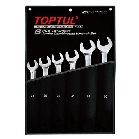 TOPTUL Wrench Comb R&OE Set 6Pc 34mm > 50mm