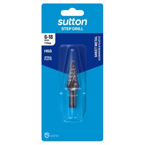 SUTTON STEP DRILL 6-18mm HSS 7 STEP