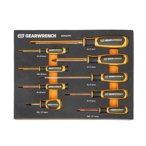 GEARWRENCH 9 Piece Phillips® Dual Material Screwdriver Set in Foam Storage Tray