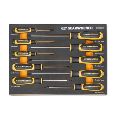 GEARWRENCH 10 Piece Torx® Dual Material Screwdriver Set in Foam Storage Tray
