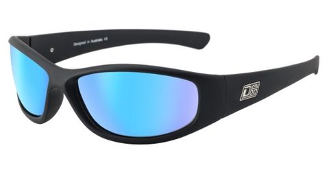 DIRTY DOG BOOFER-SATIN BLACK-GREY|ICE BLUE MIRROR POLARISED