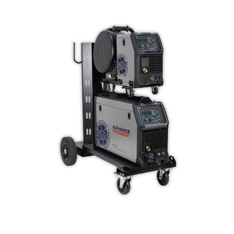 STRATA 500A Three Phase Synergic Inverter MIG/ARC/TIG Welder with Industrial Trolley, Wire Feeder & Storage
