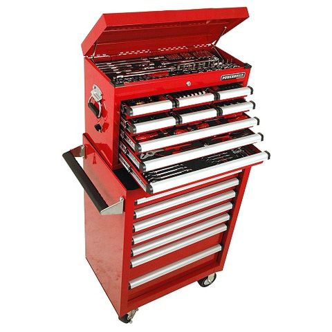 POWERBUILT 294PC TOOL CHEST, ROLLER CABINET & ASSORTED TOOLS