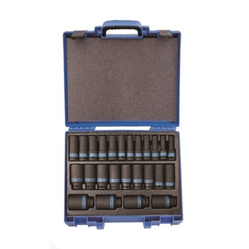 KING TONY 25 pce 1/2"dr IMPACT DEEP SOCKET SET with CASE
