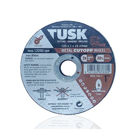 TUSK METAL CUT-OFF WHEEL 125 X 1 X 22.23 50PC