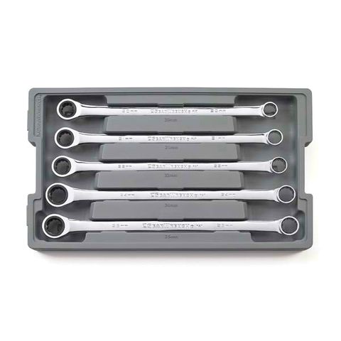 GEARWRENCH 5 PC. 12 POINT XL GEARBOX DOUBLE BOX RATCHETING METRIC WRENCH SET