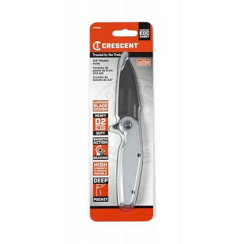 CRESCENT POCKET KNIFE 3-1/2" Aluminium Handle Harpoon Point Blade