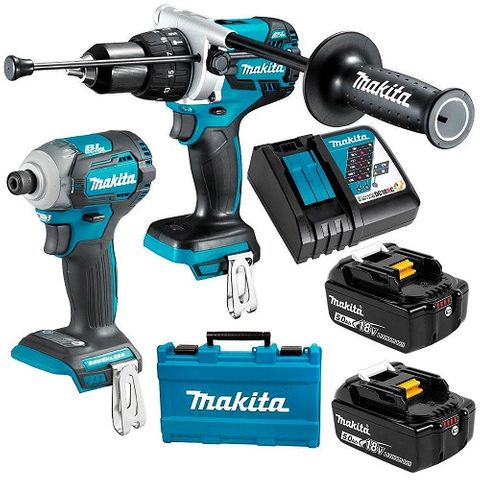 MAKITA 18V LXT SUB-COMPACT BRUSHLESS 2-PIECE HAMMER DRILL DRIVER / IMPACT DRIVER