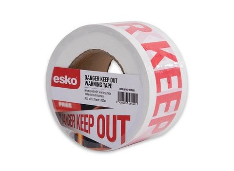 ESKO WARNING TAPE - DANGER KEEP OUT 75X250M WHITE