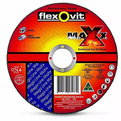 FLEXOVIT 125x1x22mm MAXX 25pk STEEL & STAINLESS CUT OFF DISC