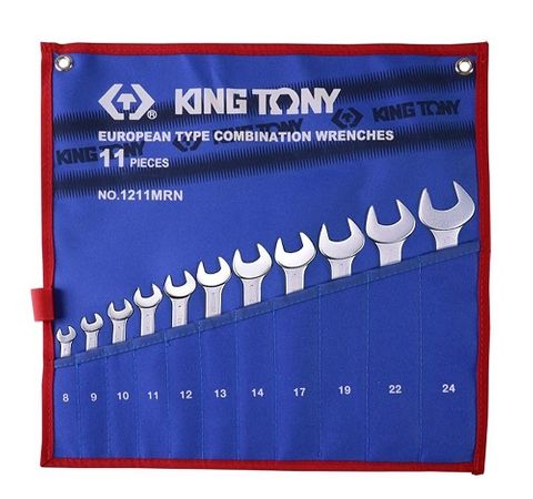KING TONY 11PC R/OE WRENCH SET TET POUCH 8-24mm