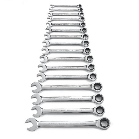 GEARWRENCH WRENCH SET COMBINATION RATCHETING RACK METRIC 16PC