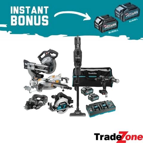 MAKITA LIMITED EDITION BLACK SERIES 40VMAX XGT BRUSHLESS CORDLESS 5-PC. COMBO KI