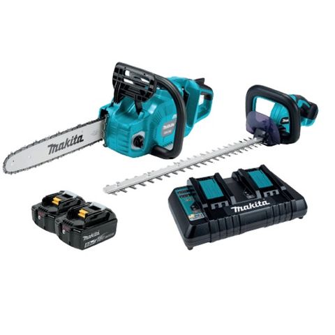 MAKITA 18V CHAINSAW / HEDGE TRIMER 5AH KIT