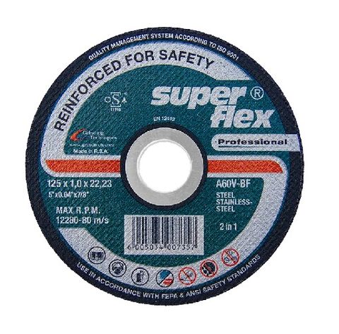 SUPERFLEX - 125x1.0x22.23 PROFESSIONAL STEEL & STAINLESS CUTTING DISCS 100 TUB