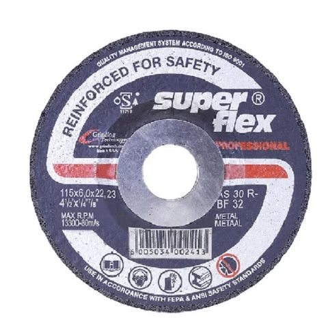 SUPERFLEX - 125x6.8x22.23 PROFESSIONAL D/C STEEL GRINDING DISC