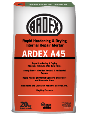 ARDEX  A45  20KG  INTERNAL RAPID DRY REPAIR MORTAR