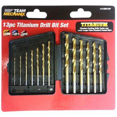 13PC TITANIUM DRILL BIT SET