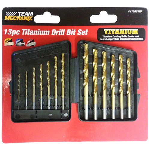 13PC TITANIUM DRILL BIT SET