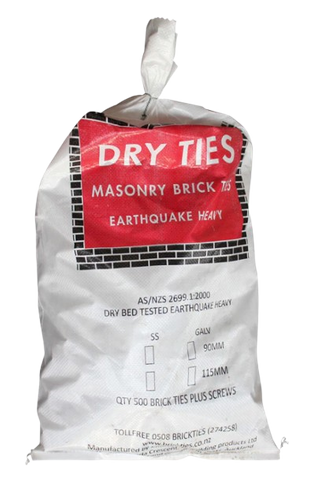 IBP BRICKTIES 90MM GALVANISED BAG 500 (35MM SCREWS)