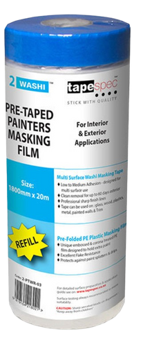 PRE-TAPED 1400mm X 20m  MASKING FILM (DARK BLUE)
