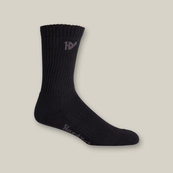 HARD YAKKA  CREW SOCK 5 PACK 7-12 BLACK Y20035BLK