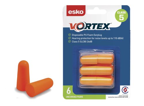 ESKO VORTEX EARPLUGS UNCORDED (6 PRS)