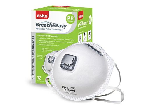 ESKO BREATH EASY P2 VALVED MASK 12PK