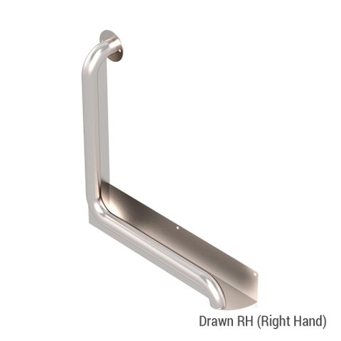 Anti-Ligature Toilet Rail SS 450x450mm - RH