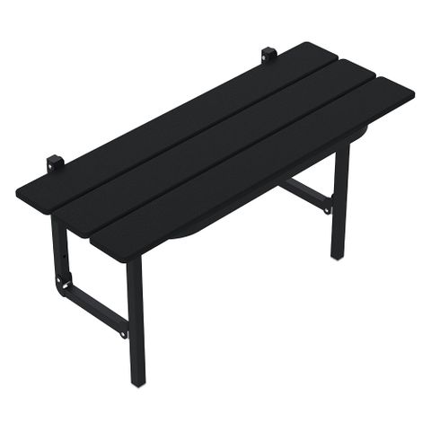 Slatted Folding Shower Seat - Matte Black