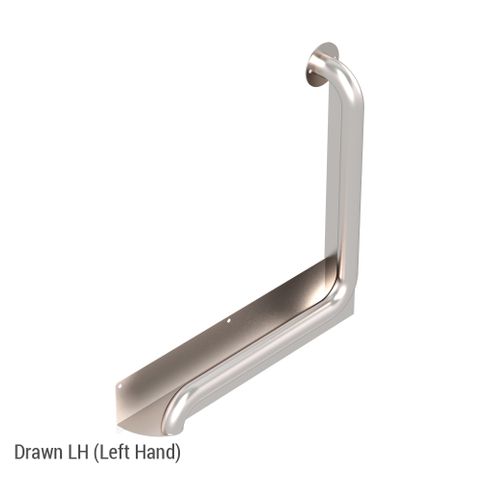 Anti-Ligature Toilet Rail SS 450x450mm - LH