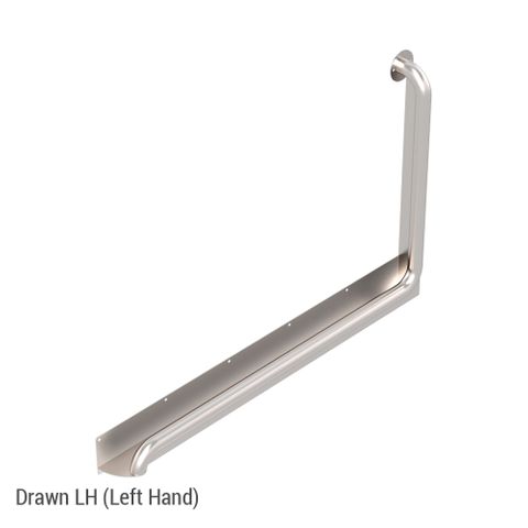 Anti-Ligature Toilet Rail SS 960x600mm - LH