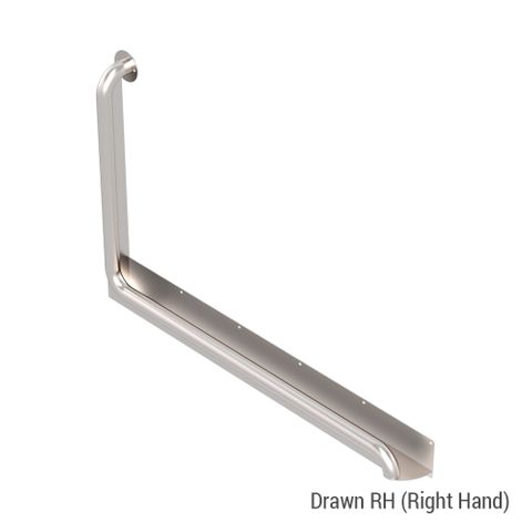 Anti-Ligature Toilet Rail SS 960x600mm - RH